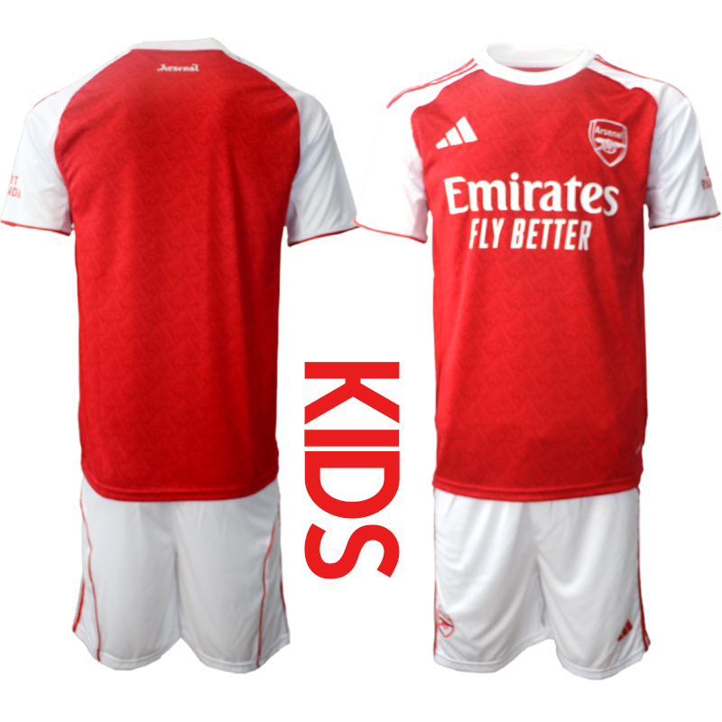 Youth 2025-2026 Club Arsenal home red Blank Soccer Jersey 01
